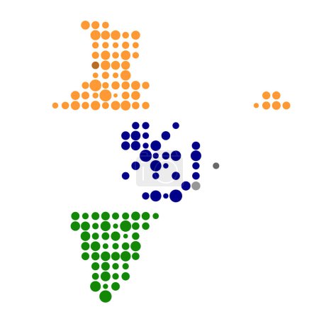 Ilustración de India Silhouette Pixelated patrón mapa ilustración - Imagen libre de derechos