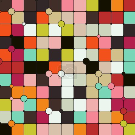 Téléchargez les illustrations : Illustration abstraite des carrés à carreaux de couleur - en licence libre de droit