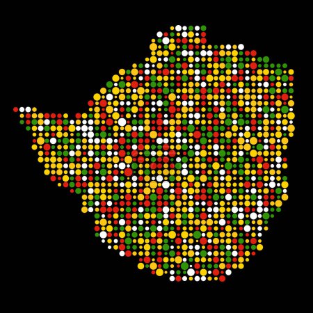 Ilustración de Zimbabwe Silhouette Pixelated patrón mapa ilustración - Imagen libre de derechos