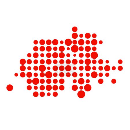 Illustration for Switzerland Silhouette Pixelated pattern map illustration - Royalty Free Image