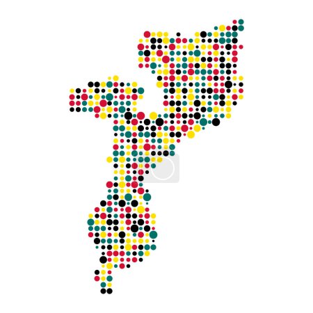 Illustration for Mozambique Silhouette Pixelated pattern map illustration - Royalty Free Image