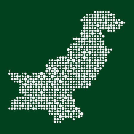 Ilustración de Pakistán Silueta Pixelado patrón mapa ilustración - Imagen libre de derechos