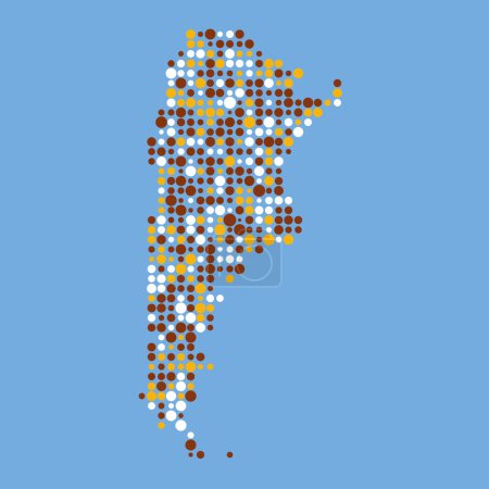 Illustration for Argentina Silhouette Pixelated pattern map illustration - Royalty Free Image