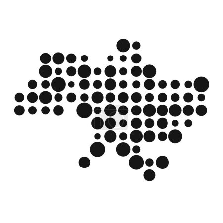 Illustration for Ukraine Silhouette Pixelated pattern map illustration - Royalty Free Image