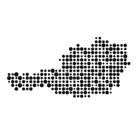 Téléchargez les illustrations : Autriche Silhouette Illustration de carte de motif pixélisé - en licence libre de droit