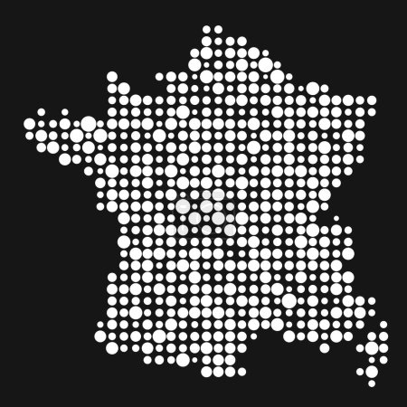 Illustration for France Silhouette Pixelated pattern map illustration - Royalty Free Image