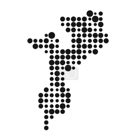 Ilustración de Mozambique Silhouette Pixelated patrón mapa ilustración - Imagen libre de derechos