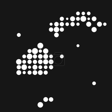 Ilustración de Fiji Silhouette Pixelated patrón mapa ilustración - Imagen libre de derechos
