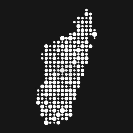 Ilustración de Madagascar Silhouette Pixelated patrón mapa ilustración - Imagen libre de derechos