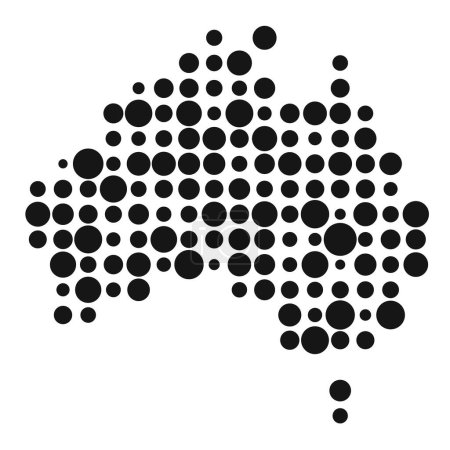 Illustration for Australia Silhouette Pixelated pattern map illustration - Royalty Free Image