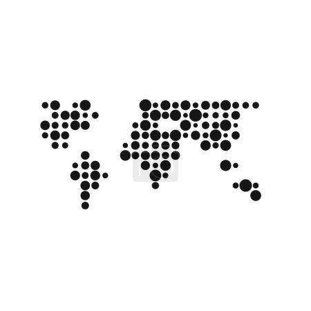 Téléchargez les illustrations : World Silhouette Pixelated pattern map illustration - en licence libre de droit