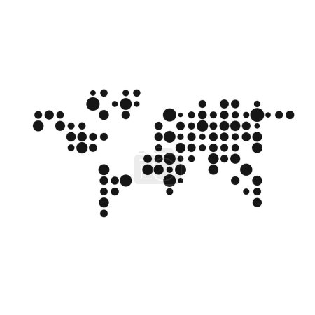 Ilustración de World Silhouette Pixelated pattern map illustration - Imagen libre de derechos
