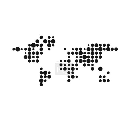 Ilustración de World Silhouette Pixelated pattern map illustration - Imagen libre de derechos