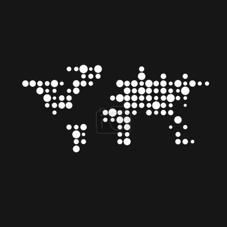 Téléchargez les illustrations : World Silhouette Pixelated pattern map illustration - en licence libre de droit