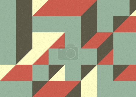 Illustration for Implementation of Edward Zajecs Il Cubo from 1971. Essentially a Truchet tile set of 8 tiles and rules for placement art illustration - Royalty Free Image