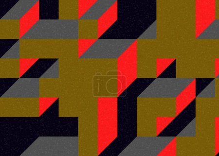 Illustration for Implementation of Edward Zajecs Il Cubo from 1971. Essentially a Truchet tile set of 8 tiles and rules for placement art illustration - Royalty Free Image