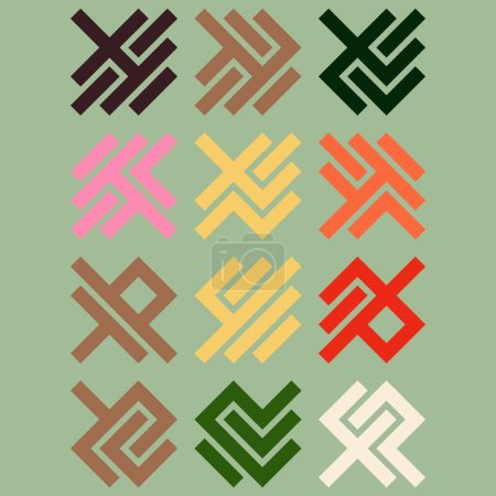 Illustration for Asemic Glyph writing hieroglyph imitation abstract illustration - Royalty Free Image