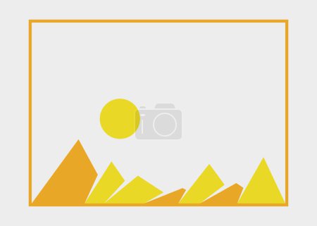 Illustration for Geometric Mountains silhouette landscape art poster illustration - Royalty Free Image