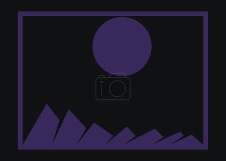 Téléchargez les illustrations : Montagnes géométriques silhouette paysage affiche illustration - en licence libre de droit