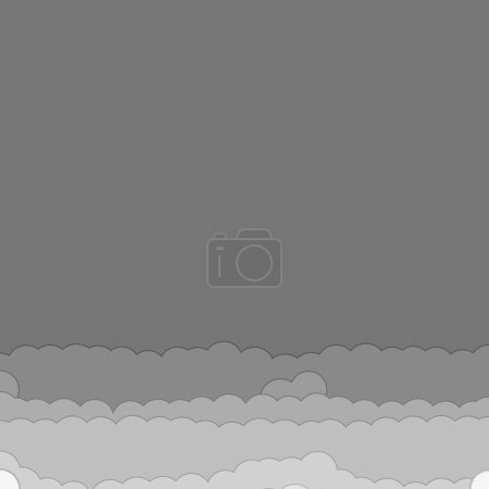 Photo for Cartoon color clouds stack backdrop illustration - Royalty Free Image