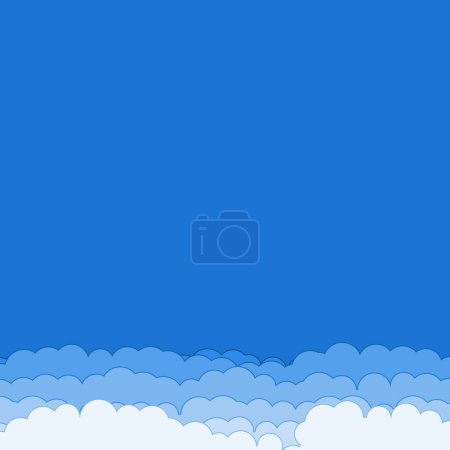 Illustration for Cartoon color clouds stack backdrop illustration - Royalty Free Image