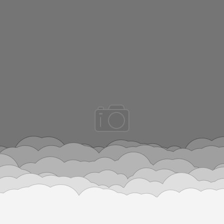Illustration for Cartoon color clouds stack backdrop illustration - Royalty Free Image