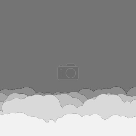 Téléchargez les illustrations : Cartoon color clouds stack backdrop illustration - en licence libre de droit