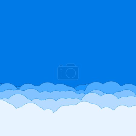 Ilustración de Cartoon color clouds stack backdrop illustration - Imagen libre de derechos