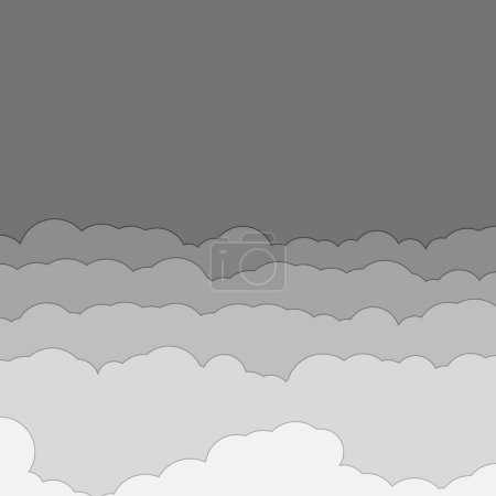 Téléchargez les illustrations : Cartoon color clouds stack backdrop illustration - en licence libre de droit