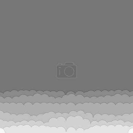 Ilustración de Cartoon color clouds stack backdrop illustration - Imagen libre de derechos