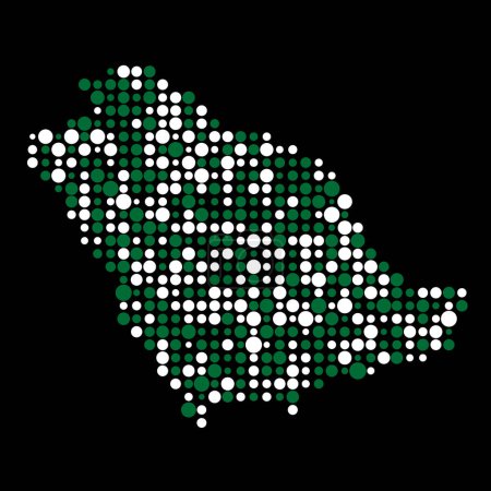 Illustration for Saudi arabia Silhouette Pixelated pattern map illustration - Royalty Free Image