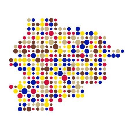 Illustration for Andorra Silhouette Pixelated pattern map illustration - Royalty Free Image
