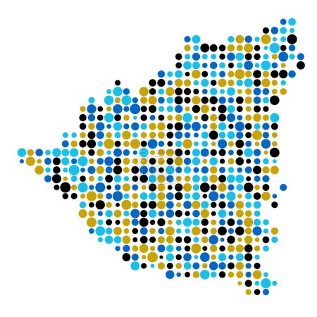 Ilustración de Nicaragua Silhouette Ilustración de mapa de patrón pixelado - Imagen libre de derechos