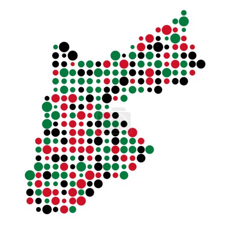 Téléchargez les illustrations : Illustration de carte de motif Pixelated Jordan Silhouette - en licence libre de droit
