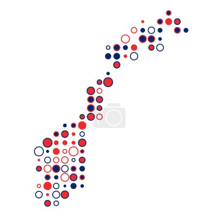 Ilustración de Noruega Silhouette Pixelated patrón mapa ilustración - Imagen libre de derechos