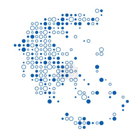 Illustration for Greece Silhouette Pixelated pattern map illustration - Royalty Free Image