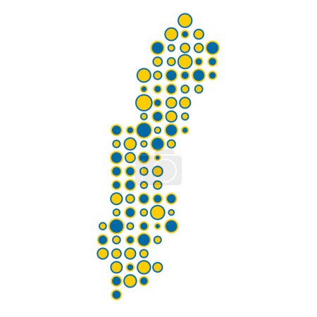Illustration for Sweden Silhouette Pixelated pattern map illustration - Royalty Free Image