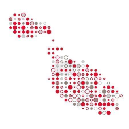 Ilustración de Malta Silhouette Pixelated patrón mapa ilustración - Imagen libre de derechos