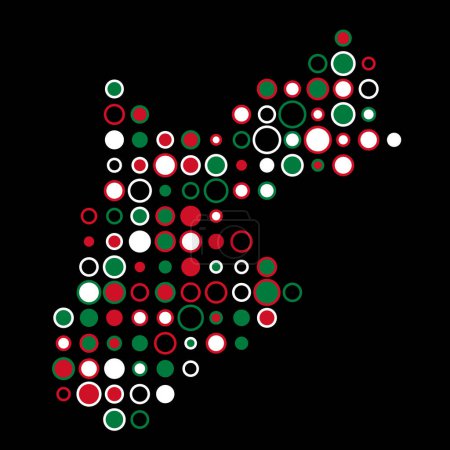 Ilustración de Jordan Silhouette Pixelated patrón mapa ilustración - Imagen libre de derechos