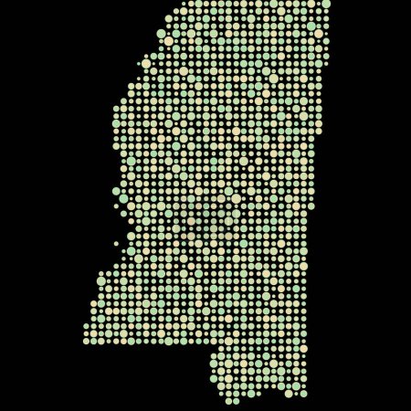 Illustration for Mississippi Silhouette Pixelated pattern map illustration - Royalty Free Image
