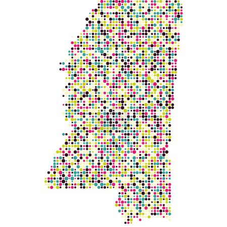 Ilustración de Mississippi Silhouette Pixelated patrón mapa ilustración - Imagen libre de derechos