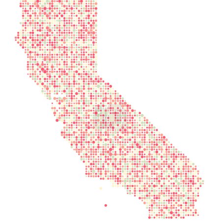 Illustration for California Silhouette Pixelated pattern map illustration - Royalty Free Image