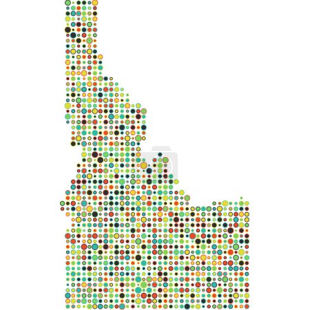 Illustration for Idaho Silhouette Pixelated pattern map illustration - Royalty Free Image