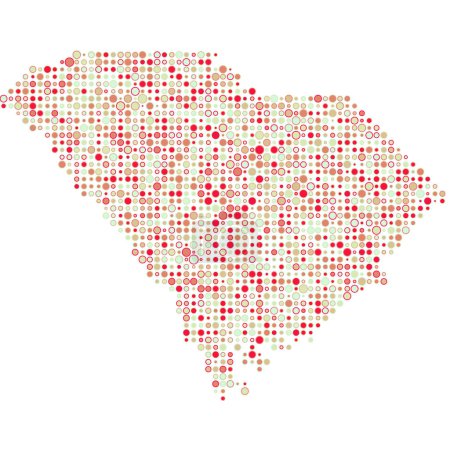 Illustration for South carolina Silhouette Pixelated pattern map illustration - Royalty Free Image