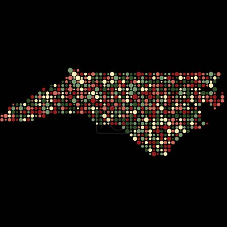 Ilustración de Carolina Norte Silueta Pixelado patrón mapa ilustración - Imagen libre de derechos