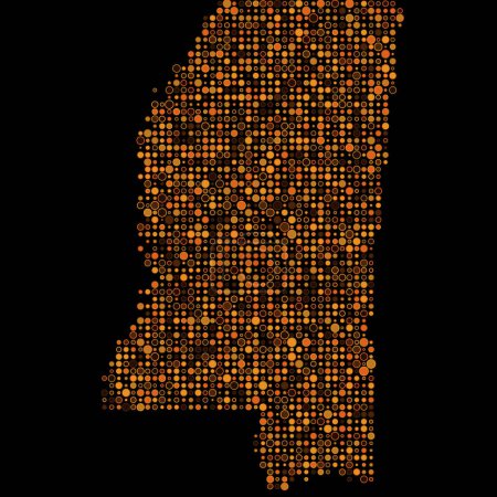 Ilustración de Mississippi Silhouette Pixelated patrón mapa ilustración - Imagen libre de derechos
