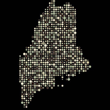 Illustration for Maine Silhouette Pixelated pattern map illustration - Royalty Free Image