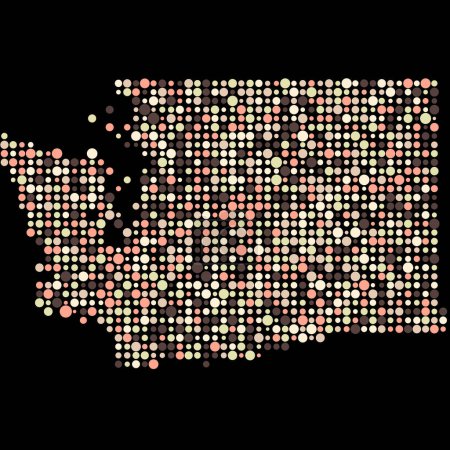 Ilustración de Washington Silhouette Pixelated patrón mapa ilustración - Imagen libre de derechos