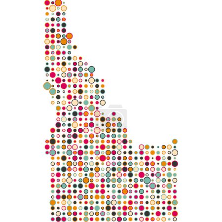 Illustration for Idaho Silhouette Pixelated pattern map illustration - Royalty Free Image