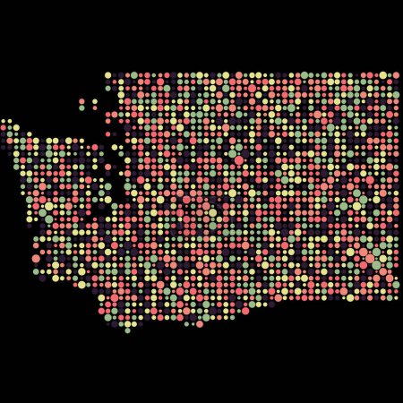 Ilustración de Washington Silhouette Pixelated patrón mapa ilustración - Imagen libre de derechos